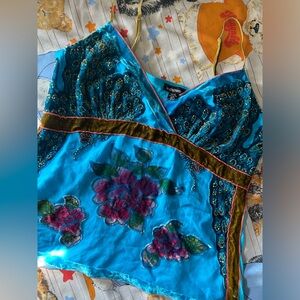 Le Chateau Velour Beaded Tank Top